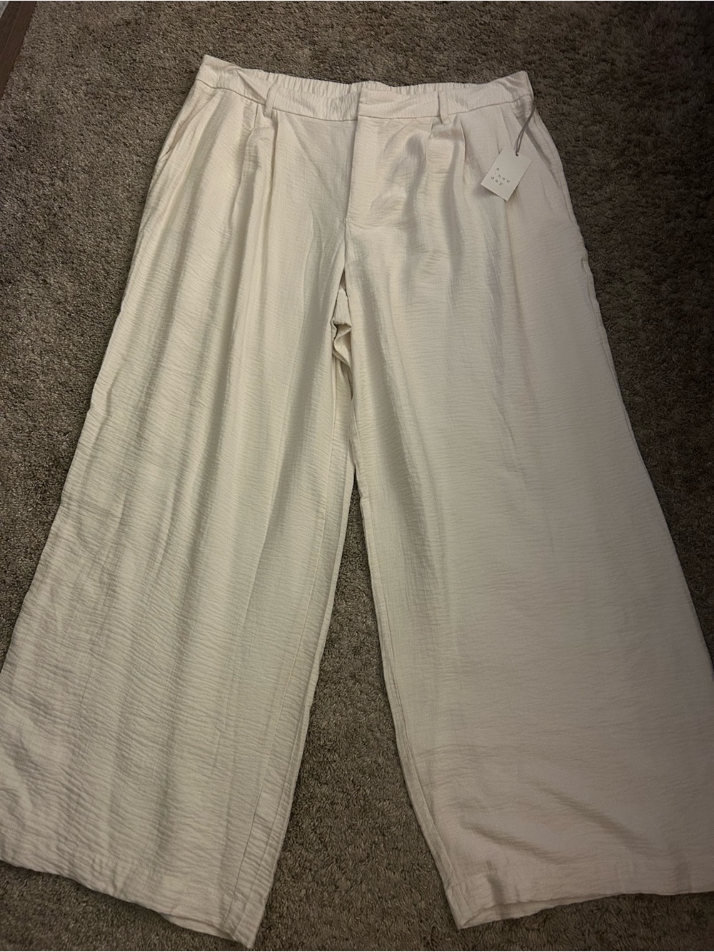a new day Wide-Leg Cream Women's Pants